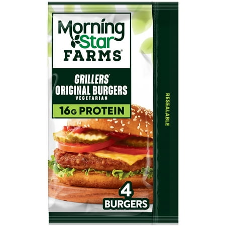 MorningStar Farms Vegetarian Grillers Original Veggie Burgers, 9 oz, 4 Count Bag