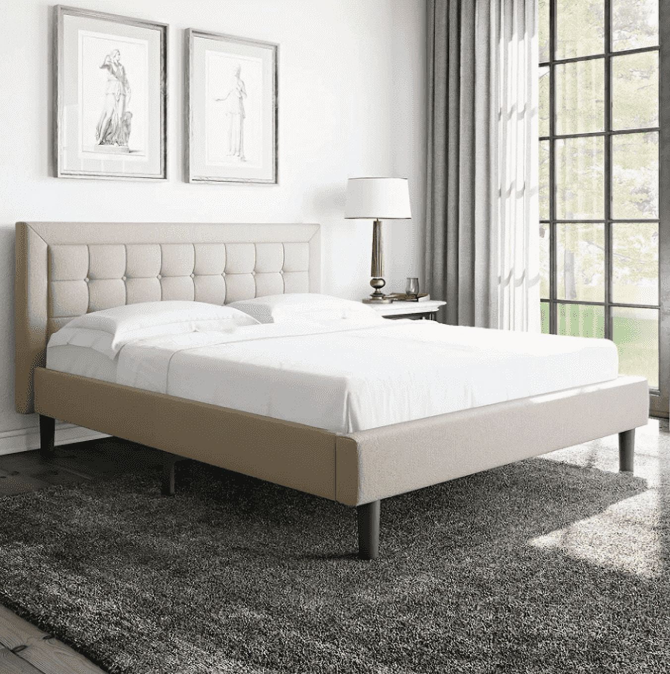 Mornington Upholstered Platform Bed Headboard and Metal Frame with