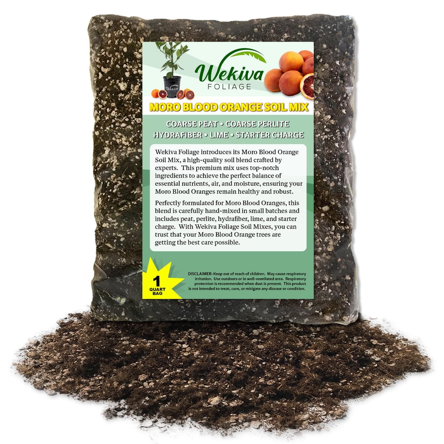 Moro Blood Orange Tree Growing Soil Mix  2 Quarts - Custom Soil Blend  Potting Mix for Moro Blood Orange Trees  Specially Developed by and for Professional Nursery Growers - Nutrient-Rich Formula