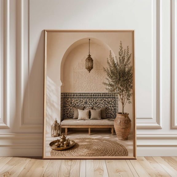 Moroccan Arch Wall Art Neutral Boho Mediterranean Home Decor