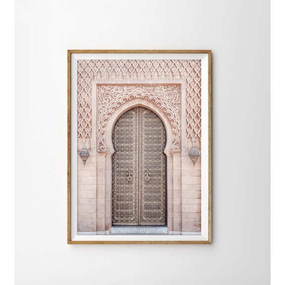 Moroccan Architecture Art Boho Decor Arabic Door Pastel Travel Poster, Unframed Paper Poster 8x10in