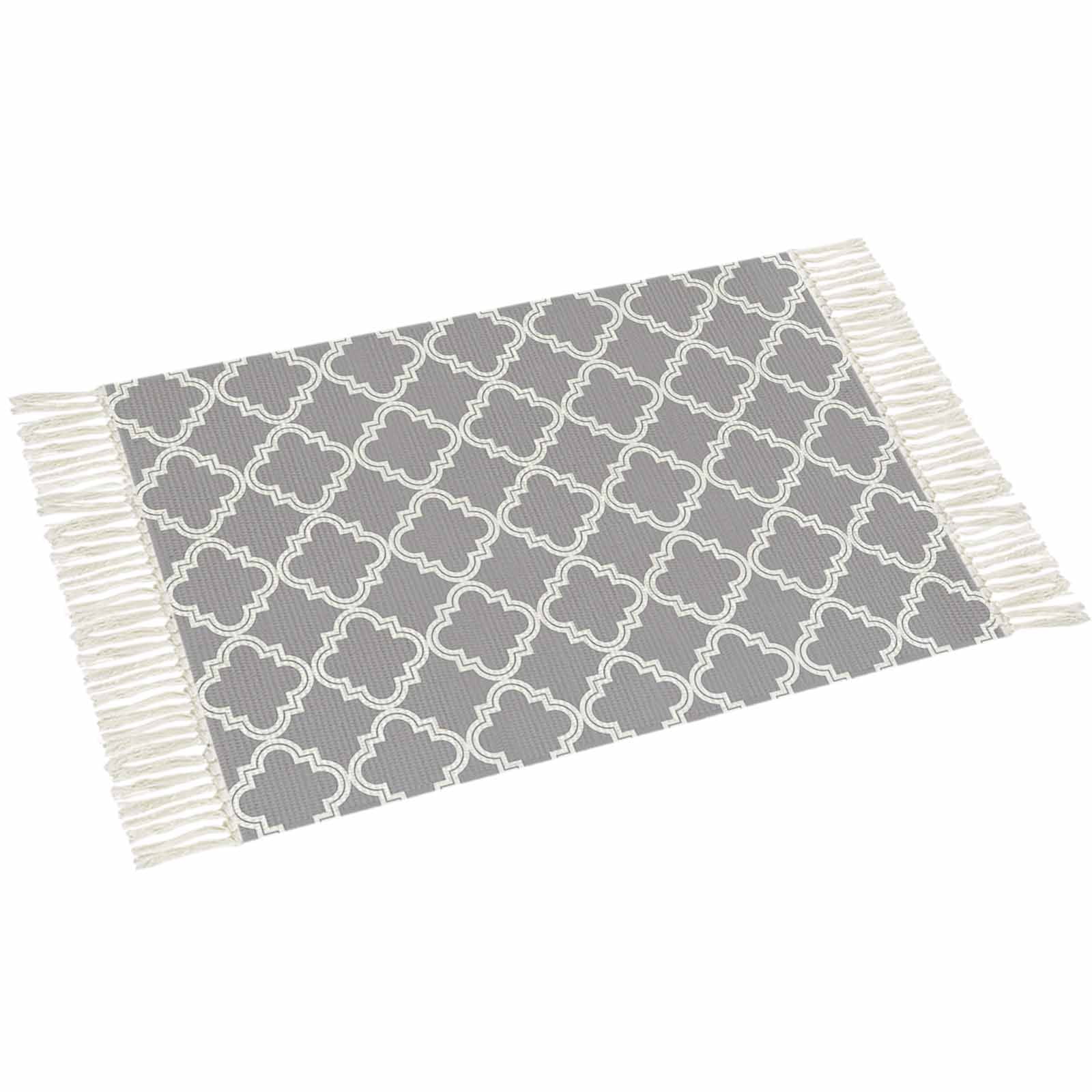 Nursery Rug Texture Moroccan Area Rug 4x6 Living Room Rug with Tassel Woven Cotton Entryway ...