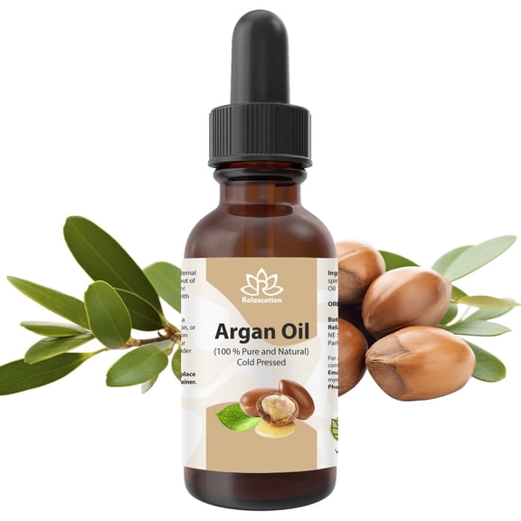 Argan Oil (Argania Spinosa) – 100% Pure Cold-Pressed Natural Oil for Skin, Hair & Nails by Relaxcation | 1 fl oz