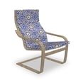 thumbnail image 1 of Moroccan Armchair Pad and Slipcover, Geometric Tile Squares with Middle Eastern Azulejo Design, 1 Piece Soft Cushion Replacement with Removable Cover, Violet Blue Black Cream, by Ambesonne, 1 of 1