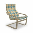 thumbnail image 1 of Moroccan Armchair Pad and Slipcover, Spanish Portuguese Azulejo Inspired Abstract Natural Pattern with Leaves, 1 Piece Soft Cushion Replacement with Removable Cover, Teal Marigold White, by Ambesonne, 1 of 1