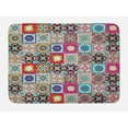 thumbnail image 1 of Moroccan Bath Mat, Collection of Ceramic Mosaic Tiles and Figures with Mathematical Geometric Artful, Non-Slip Plush Mat Bathroom Kitchen Laundry Room Decor, 29.5 X 17.5 Inches, Multicolor, Ambesonne, 1 of 2