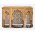 thumbnail image 1 of Moroccan Bath Mat, Typical Moroccan Tiled Fountain in the City of Rabat Near Hassan Tower, Non-Slip Plush Mat Bathroom Kitchen Laundry Room Decor, 29.5 X 17.5 Inches, Apricot Pale Brown, Ambesonne, 1 of 2