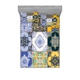 thumbnail image 1 of Moroccan Bedding Set with Sheet & Covers, Portuguese Tile Patterns Various Tones Textures Bohemian Print, Printed Bedroom Decor 2 Shams, 4 Sizes, Multicolor, by Ambesonne, 1 of 3