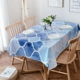 thumbnail image 1 of Moroccan Blue Geometric Table Cloth Waterproof Dining Tablecloth for Table Kitchen Decorative Coffee, 1 of 5