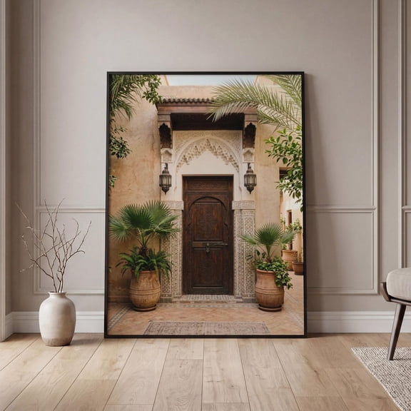 Moroccan Brown Door Wall Art, Unframed Paper Poster 8x10in