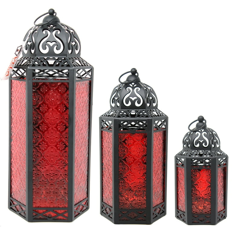 Set of 3 candle lanterns top