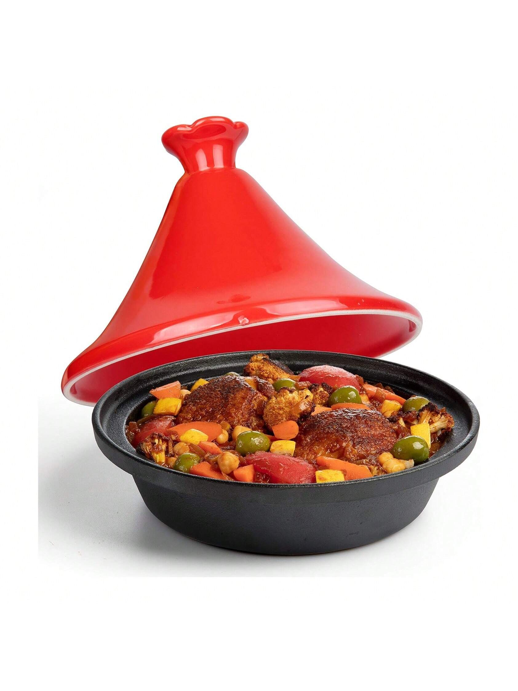 Moroccan Cast Iron 4 Qt Cooker Pot With Recipe Book