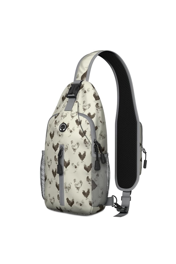 Moroccan Checkered Sling Backpack – Retro Plaid Crossbody Shoulder Bag with Patterned Print, Multipurpose Travel Daypack for Hikers, Cyclists, and Students