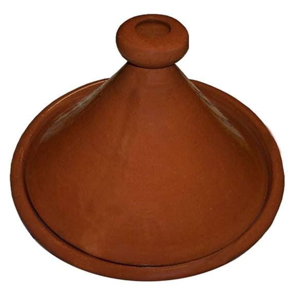 Moroccan Cooking Tagine 12 inches Brown Clay Round Handmade Safe Traditional