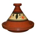 thumbnail image 1 of Moroccan Cooking Tagine, Handmade Safe Glazed Traditional, Medium Size, 10 inches, Brown, Round, Clay, 1 of 7