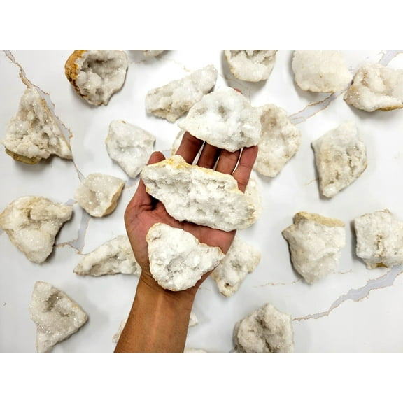 Moroccan Crystal Druzy Geode Broken Opened Hollow Stone Druze Quartz Cluster