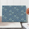 thumbnail image 1 of Moroccan Cutting Board, Old Ottoman Style Inspired Mix of Moroccan Tiles in Modern Shades Art Print, Decorative Tempered Glass Cutting and Serving Board, Large Size, Grey Blue, by Ambesonne, 1 of 1