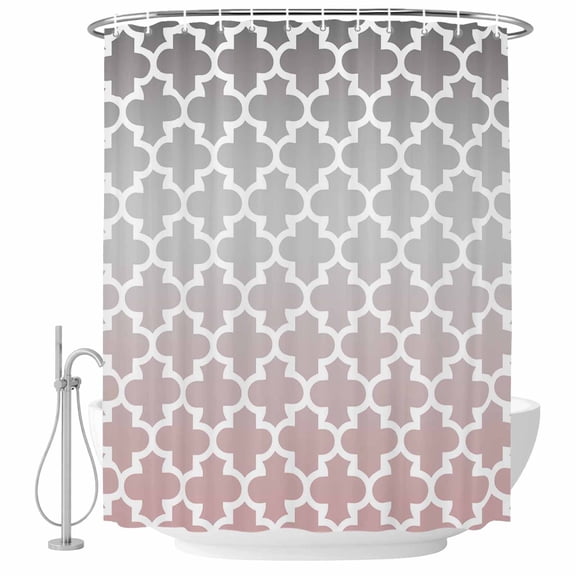 Moroccan Design Fabric Shower Curtain Geometric Pattern Washable Shower Curtains for Bathroom, Waterproof Bath Curtain with Hooks Home Decor 36x72in
