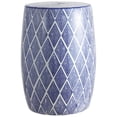 thumbnail image 1 of JONATHAN Y Moroccan Diamonds 18" Ceramic Drum Garden Stool, Blue/White, 1 of 6