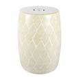 thumbnail image 1 of JONATHAN Y Moroccan Diamonds 18" Ceramic Drum Garden Stool, Yellow, 1 of 8