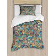 thumbnail image 1 of Moroccan Duvet Cover Set Twin Size, Ethnic Floral Abstract Ornate Floral Arrangement Oriental Motifs Foliage Pattern, Decorative 2 Piece Bedding Set with 1 Pillow Sham, Multicolor, by Ambesonne, 1 of 3