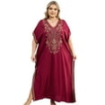 thumbnail image 1 of Moroccan Embroidered Kaftan Abaya Dresses for Women Batwing Sleeve Caftan Loungewear Maxi Beach Tunic Plus Size Africa Robe Casual Summer Outfis, 1 of 10