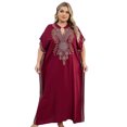 thumbnail image 1 of Moroccan Embroidered Kaftan Abaya Dresses for Women Batwing Sleeve Caftan Loungewear Maxi Beach Tunic Plus Size Africa Robe Casual Summer Outfis, 1 of 10