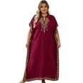 thumbnail image 1 of Moroccan Embroidered Kaftan Abaya Dresses for Women Batwing Sleeve Caftan Loungewear Maxi Beach Tunic Plus Size Africa Robe Casual Summer Outfis, 1 of 11