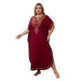 thumbnail image 1 of Moroccan Embroidered Kaftan Abaya Dresses for Women Batwing Sleeve Caftan Loungewear Maxi Beach Tunic Plus Size Africa Robe Casual Summer Outfis, 1 of 11