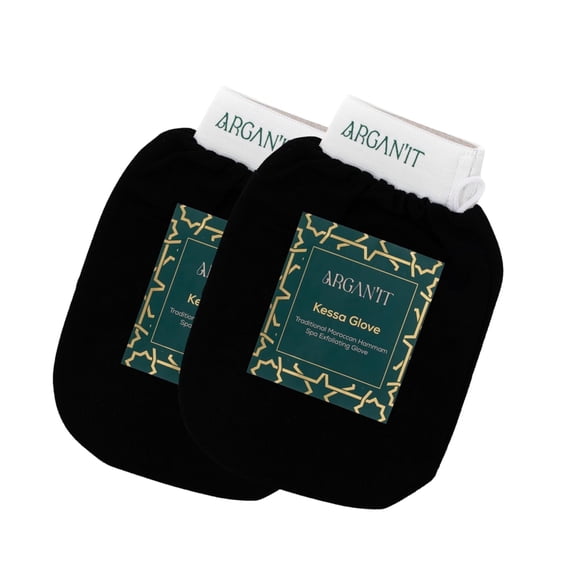 Moroccan Exfoliating Kessa Glove, Dead Skin Removal & Keratosis Pilaris (Set of 2)