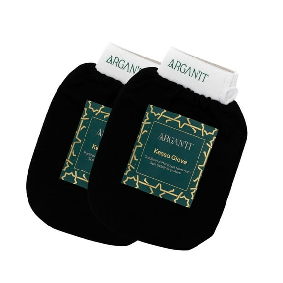 Moroccan Exfoliating Kessa Glove, Dead Skin Removal & Keratosis Pilaris (Set of 2)
