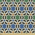 thumbnail image 1 of Ambesonne Moroccan Fabric by the Yard Upholstery, Hexagon Stars Pattern, 1 Yard, Green Blue Black, 1 of 5