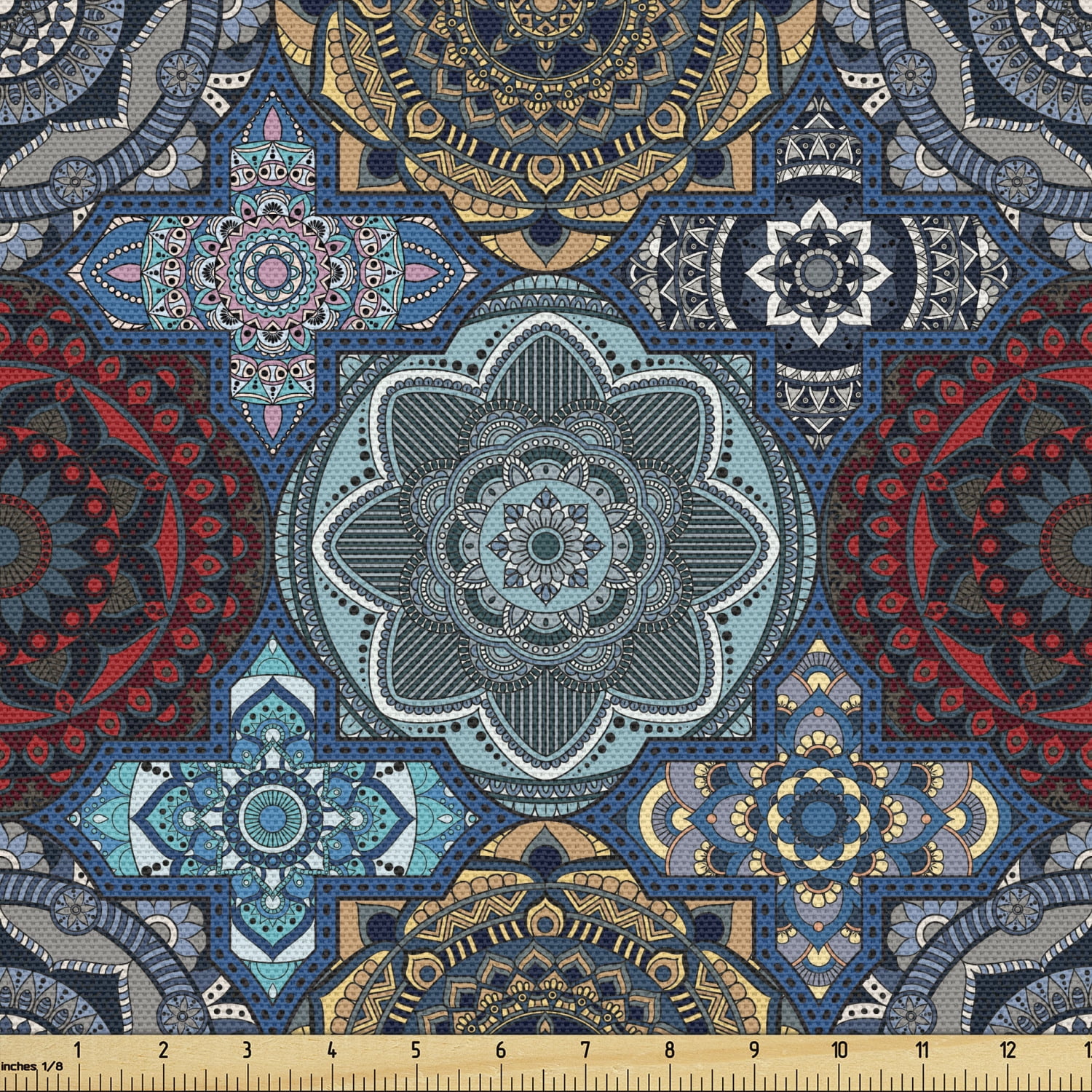 Moroccan Fabric by the Yard Upholstery, Patchwork Style Vintage Ottoman ...