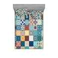 thumbnail image 1 of Moroccan Fitted Sheet & Pillow Sham Set, Patchwork Pattern Different Colorful Original Tunisian, Decorative Printed 6 Piece Bedding Decor Set, Queen, Multicolor, by Ambesonne, 1 of 3