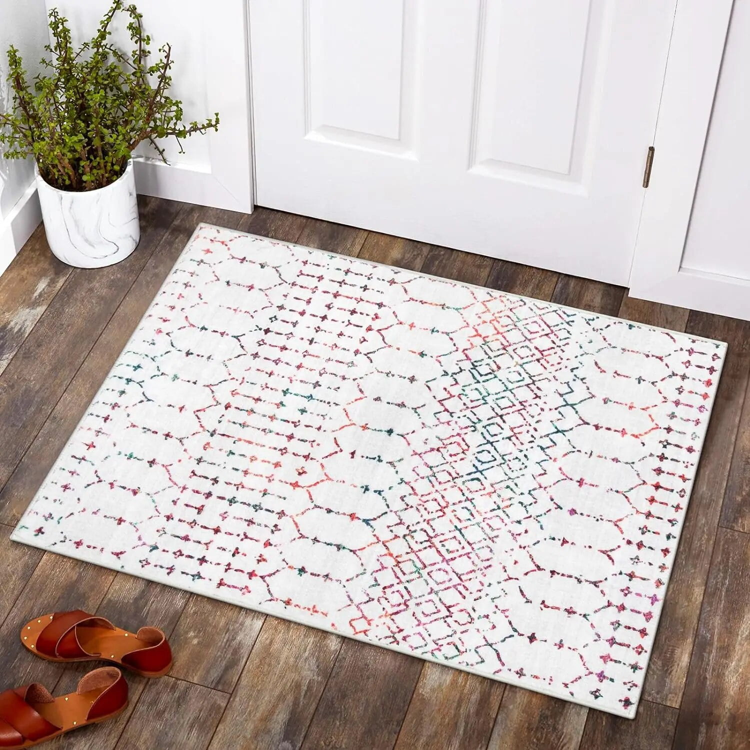 Moroccan Floor Mat Indoor Entrance Decorative Washable Carpet