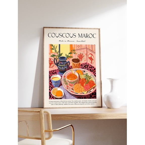 Moroccan Food Couscous Middle Eastern Islamic Kitchen Exotic Food Art Print Unframed Paper Print