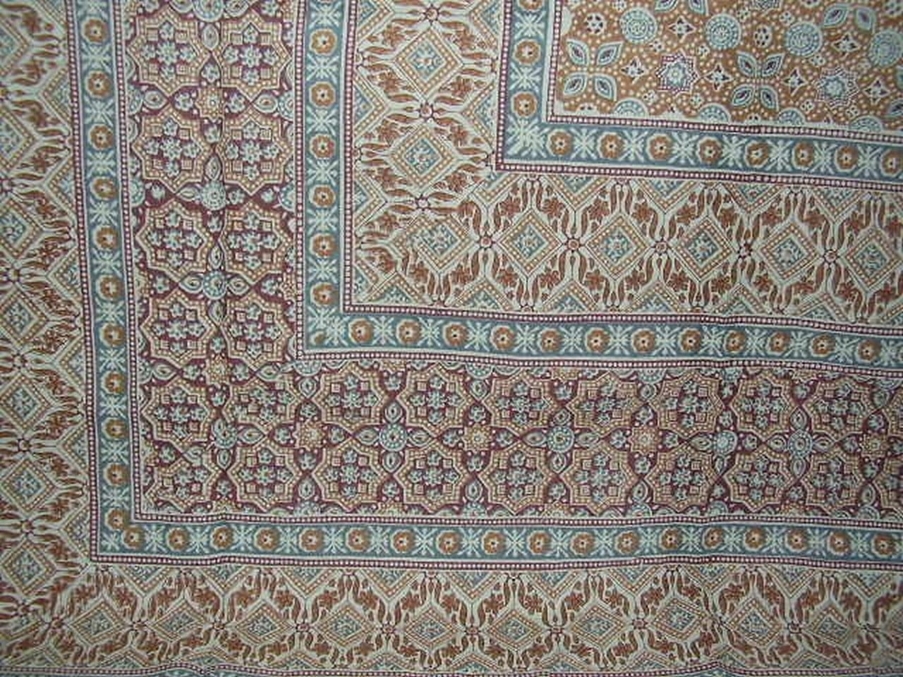 Moroccan Foulard Tapestry Cotton Bedspread 108" x 88" Full-Queen Blue