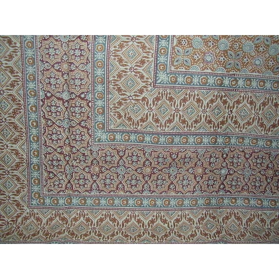 Moroccan Foulard Tapestry Cotton Bedspread 108" x 88" Full-Queen Blue