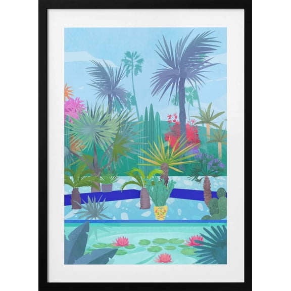 Moroccan Garden Framed Art Modern Wall Decor