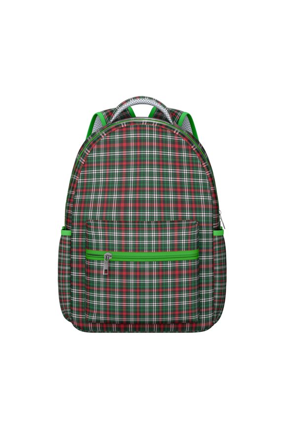 Moroccan Geometric Backpack Abstract Plaid and Checkerboard Design Colorful School Bag for Students