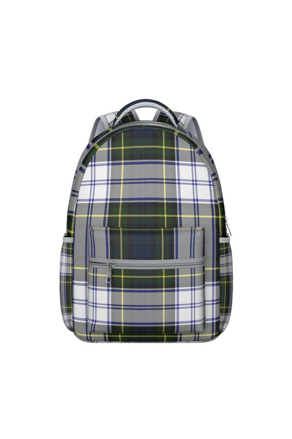 Moroccan Geometric Backpack Abstract Plaid and Checkerboard Design Colorful School Bag for Students