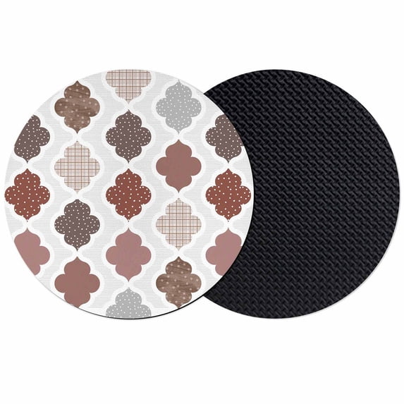 Moroccan Geometric Coasters Set of 2, Absorbent Coasters for Drinks, Vintage Boho Rhombic Pattern Red Gray Coaster for Desk Coffee Table Protection, Home Decor House Warming Gifts 4"