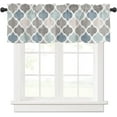 thumbnail image 1 of Moroccan Geometric Curtains for Bedroom Living Room, Gray Roman Shades for Windows Farmhouse Curtains & Drapes Aesthetic Cafe Curtains Rod Pocket Valances for Kitchen Window Curtains Over Sink 54x18in, 1 of 6