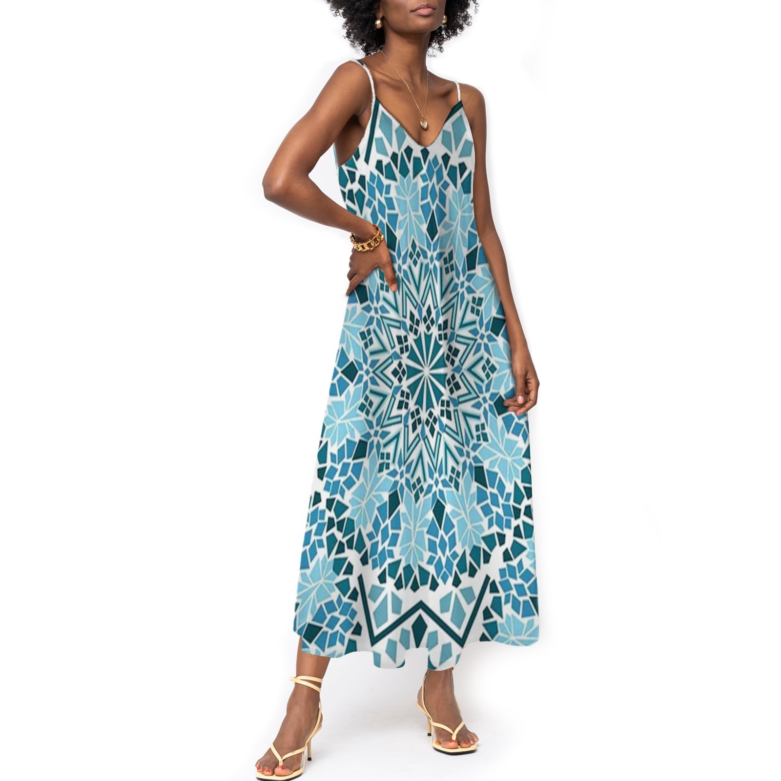 chinese dress ladies Boho Halter Maxi Dress with Open Back main image 0
