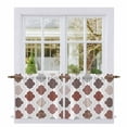 thumbnail image 1 of Moroccan Geometric Tier Curtains 24 Inch Length, Vintage Boho Rhombic Pattern Red Gray Cafe Short Curtains for Bathroom Over Sink, Small Kitchen Curtain Light Filtering Drapes 2 Panels 27.5"Wx24"L, 1 of 8
