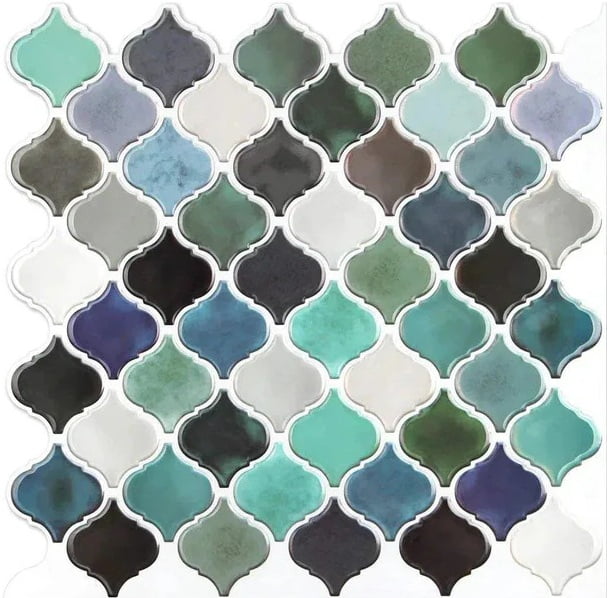 Moroccan Green Arabesque Vinyl Peel and Stick Tile