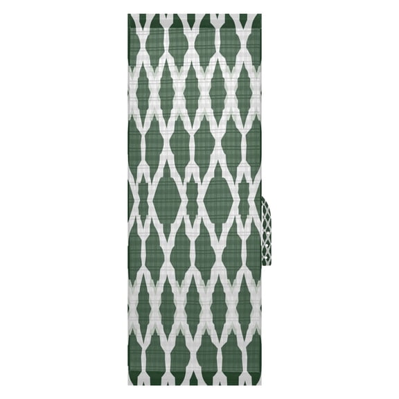 Moroccan Green Stripe Door Side Curtain 54x40in Privacy Shade UV Protection Rod Pockets