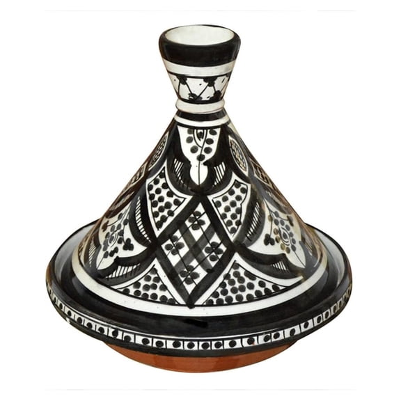 Moroccan Handmade Serving Tagine Exquisite Ceramic With colors Original 8 inches Across