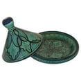thumbnail image 1 of Moroccan Handmade Serving Tagine Exquisite Ceramic With colors Original 8 inches Across, 1 of 4
