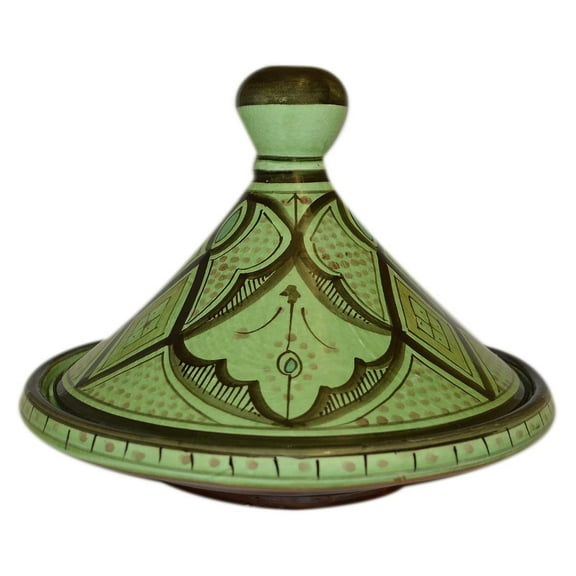 Moroccan Handmade Serving Tagine Exquisite Ceramic With colors Original Medium 10 inches Across